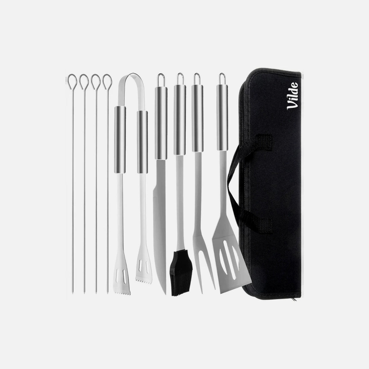 Vilde BBQ Tool Set 10pcs – Stainless Steel, Carry Case Included