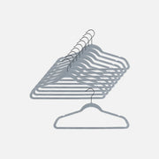 Vilde Velvet Clothes Hangers Set of 10 – Non-Slip, Swivel Hook, Grey