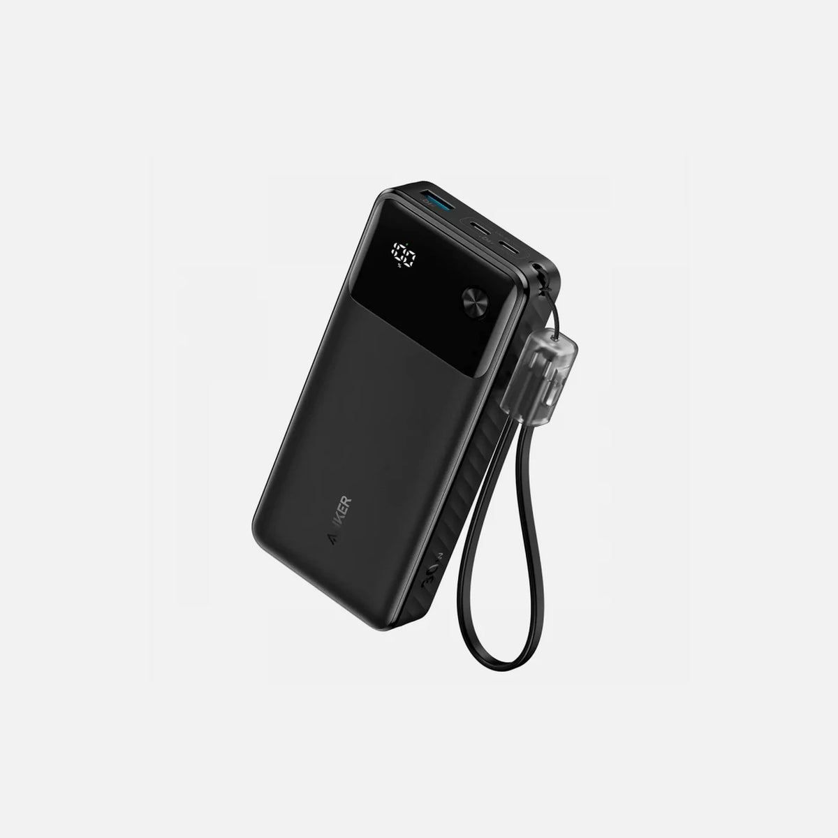 Anker PowerCore Power Bank 20000mAh 30W – USB-A & USB-C, Lanyard Cable, Digital Display, Black