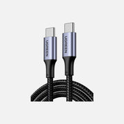 Ugreen USB-C to USB-C Cable 1m – 100W PD 3.0 / QC 4.0, Nylon Braided, Aluminium, Black