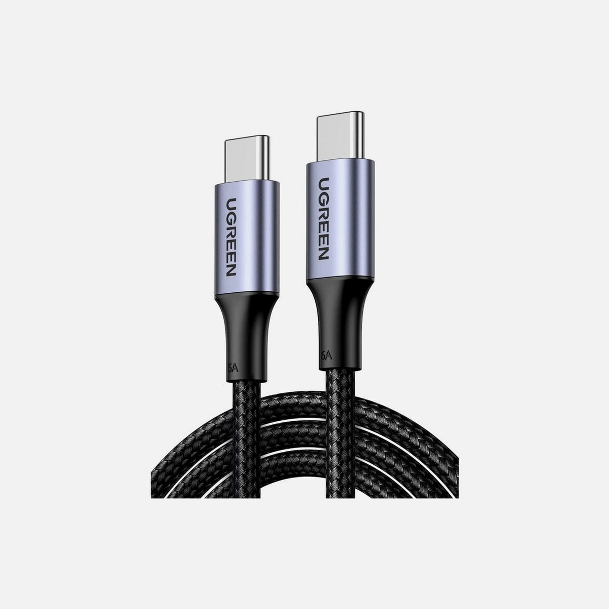 Ugreen USB-C to USB-C Cable 1m – 100W PD 3.0 / QC 4.0, Nylon Braided, Aluminium, Black