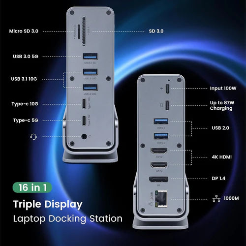 NÖRDIC 15-in-1 USB-C Docking Station – Dual 4K@60Hz Displays, 100W PD & Gigabit Ethernet – view 10