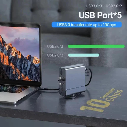 NÖRDIC 15-in-1 USB-C Docking Station – Dual 4K@60Hz Displays, 100W PD & Gigabit Ethernet – view 5