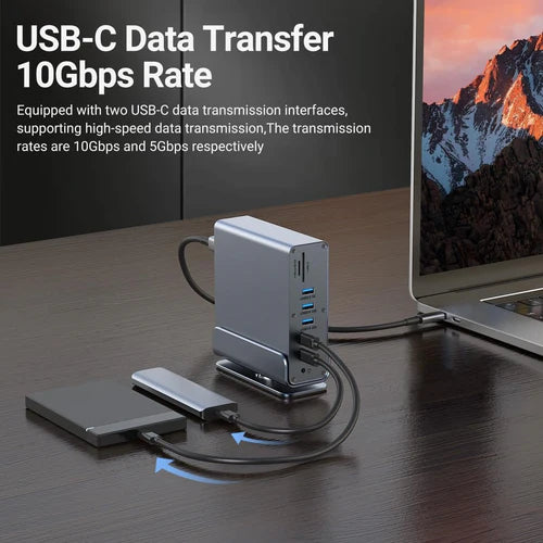 NÖRDIC 15-in-1 USB-C Docking Station – Dual 4K@60Hz Displays, 100W PD & Gigabit Ethernet – view 9