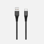 REDLED USB-A to USB-C Charging Cable 1 m – 18 W, Nylon Braided, 480 Mbps, Black
