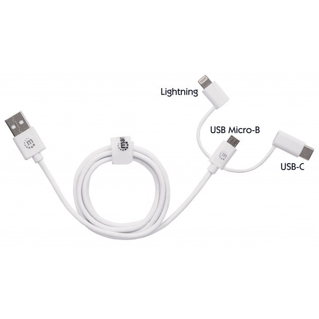 Manhattan ICOC APP-3IN1W 3-in-1 USB Charging Cable 1 m – Lightning, Micro-B – view 3