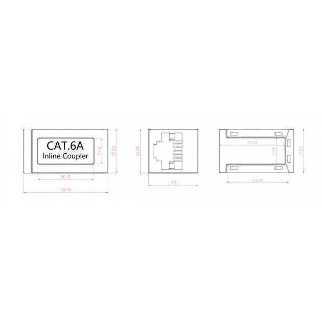 Techly IWP-MD F/F-C6AT Inline Coupler Cat.6A 10GE RJ45 STP Shielded - view 3