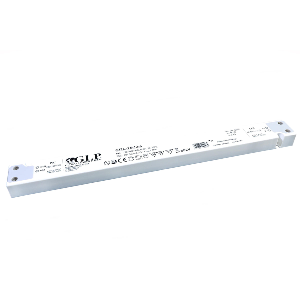 MPL GTPC-75-24-S Slim LED Driver 75W 24V – Active PFC, 90% Efficiency & 40000h