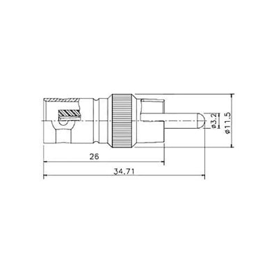 GBC 30.3876.00 Coaxial Adaptor BNC Female to RCA Male – Nickel-Plated Brass & PP – view 2