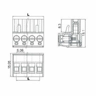 GBC 30.5180.22 Female Terminal Block 2P – 5.08mm Pitch, 16A/300Vac & Screw Fixing – view 2