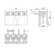 GBC 30.5180.32 Male Terminal Block 2P – 5.08mm Pitch, 16A/300Vac & Screw Fixing – view 2