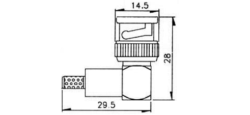GBC 30.2853.00 BNC Male Crimp Plug 90° for RG58 – 50 Ohm, Nickel Brass & PTFE Dielectric – view 2
