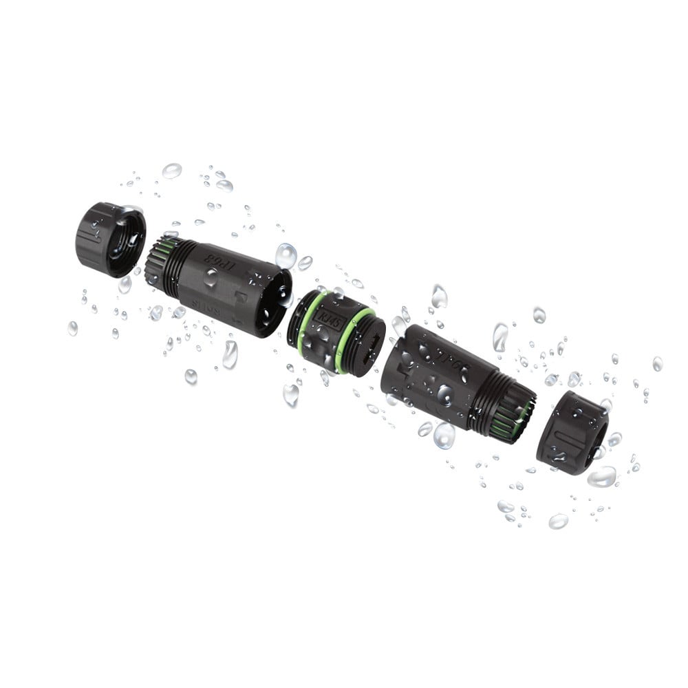 Techly IWP-MD C6-IP68T-SL Slim RJ45 Cat.6 Coupler F/F – IP68, PoE+, UV