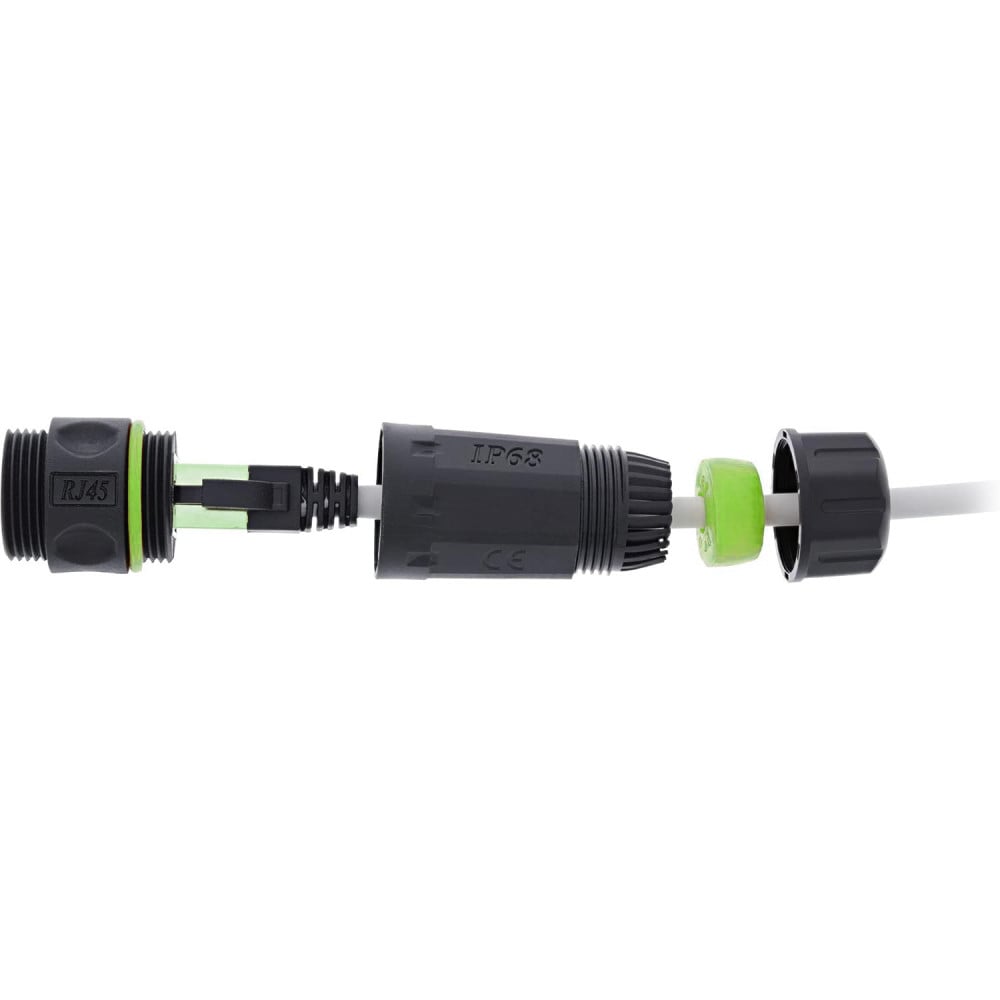 Techly IWP-MD C6-IP68T-SL Slim RJ45 Cat.6 Coupler F/F – IP68, PoE+, UV