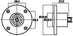 GBC 29.1931.05 Speakon Panel Female 4-pin Connector – Round, Nickel-Plated