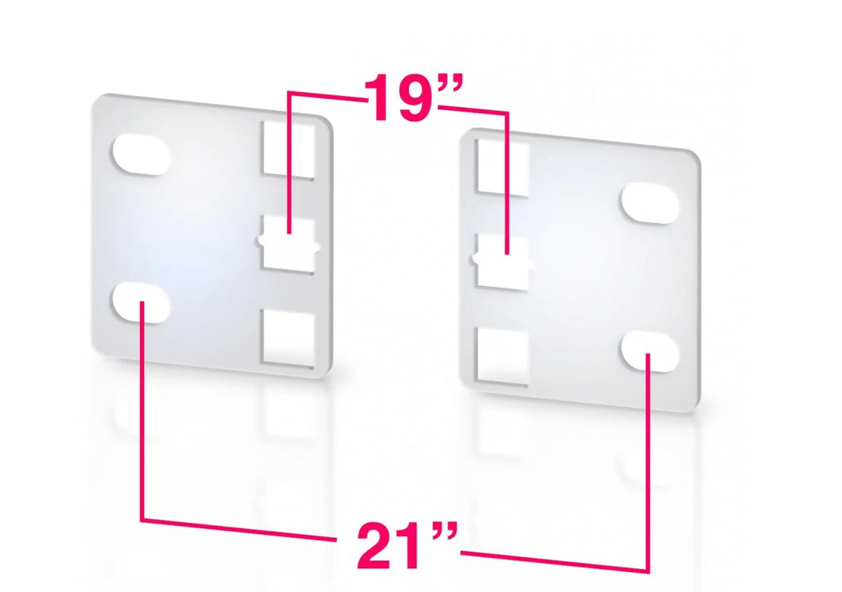 Techly I-CASE RAIL-ADP1ETG Reducer Brackets 21" to 19" – ETSI 1U Rack Pair – view 2