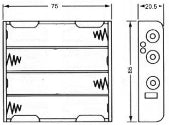GBC 25.0294.00 Battery Box for 4x 18650 – ABS Body, Nickel Contacts & 150mm Wires – view 2