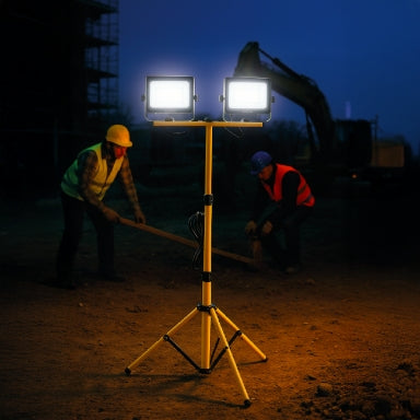 Rexer RX08052 LED Work Light with Tripod – 2×50W, 4000K, 2×5500lm, IP65