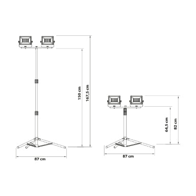 Rexer RX08052 LED Work Light with Tripod – 2×50W, 4000K, 2×5500lm, IP65