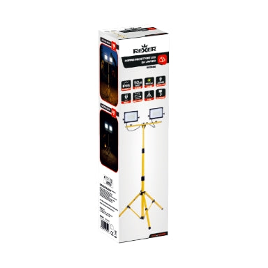 Rexer RX08052 LED Work Light with Tripod – 2×50W, 4000K, 2×5500lm, IP65
