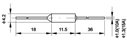 TPEL TH133 HOL Cylindrical Thermal Fuse 250V 10A 133°C – Non-Resettable, 5-Pack – view 2