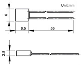 TPEL RH01-110 Square Thermal Fuse 250V 2A 110°C – Non-Resettable, 5-Pack – view 2