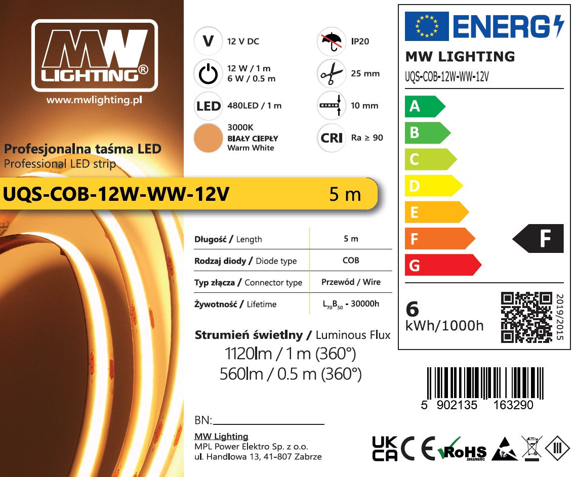 MW Lighting Professional COB Ταινία LED 5m — MPL