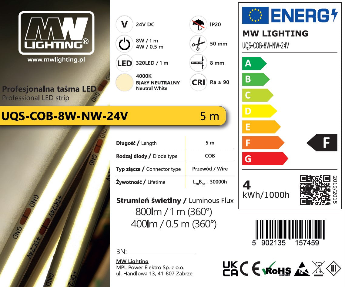 MW Lighting Professional COB Ταινία LED 5m — MPL