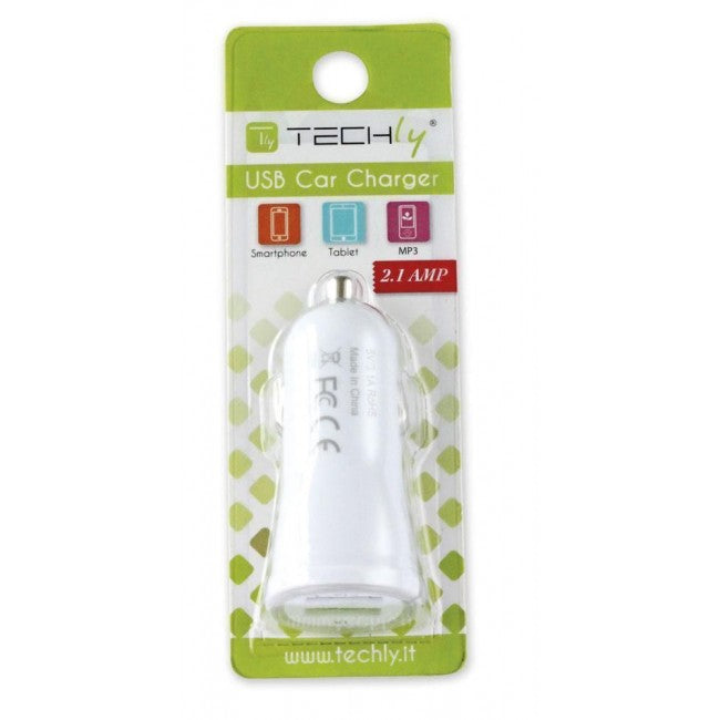 Techly IUSB2-CAR2-2A2P USB Car Charger — Side View