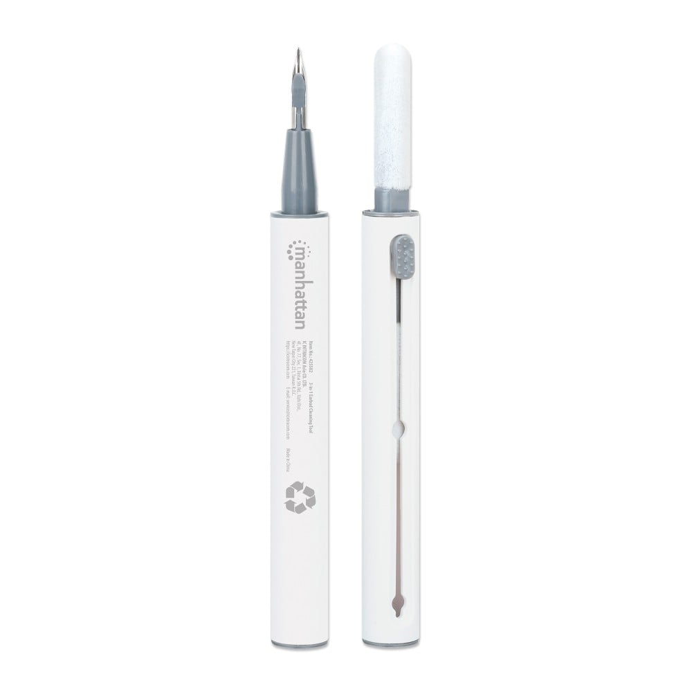 Manhattan ICC SB-CLPEN 3-in-1 Earbud Cleaning Kit – Microfiber, Brush & Metal Tip