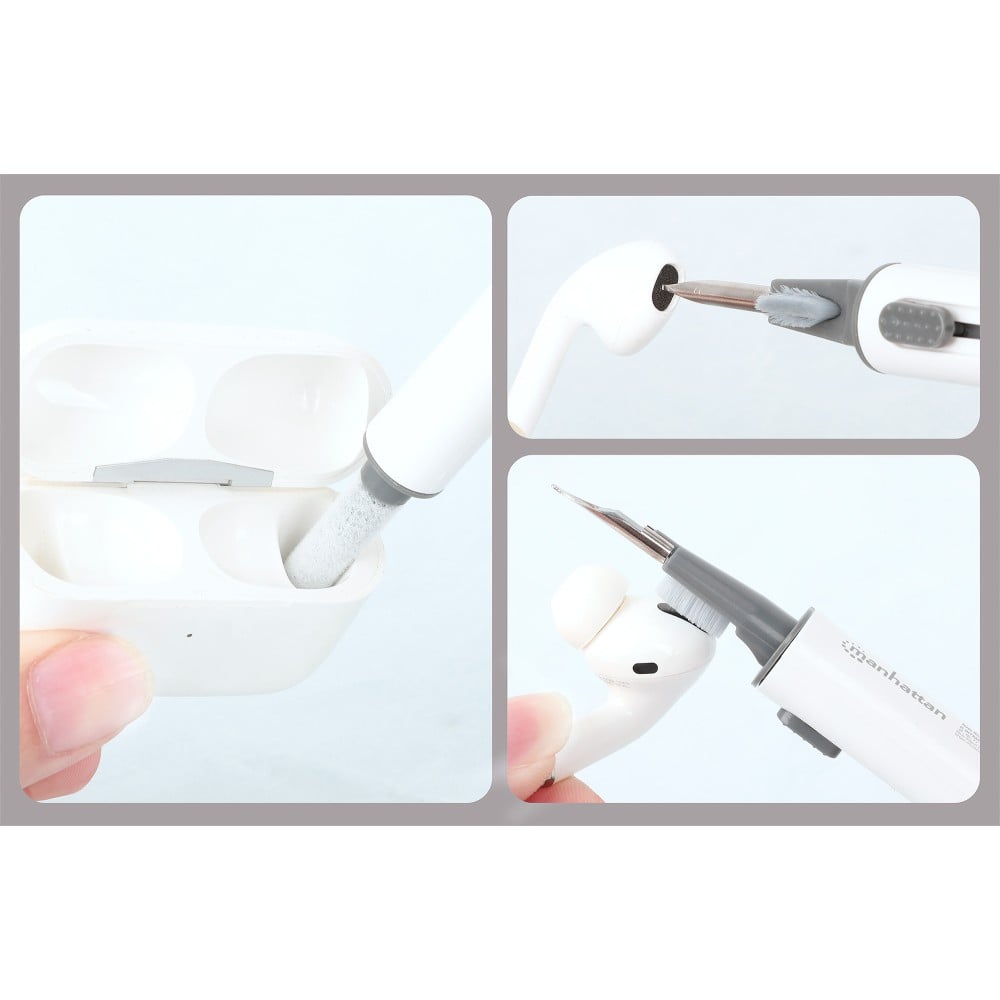 Manhattan ICC SB-CLPEN 3-in-1 Earbud Cleaning Kit – Microfiber, Brush & Metal Tip