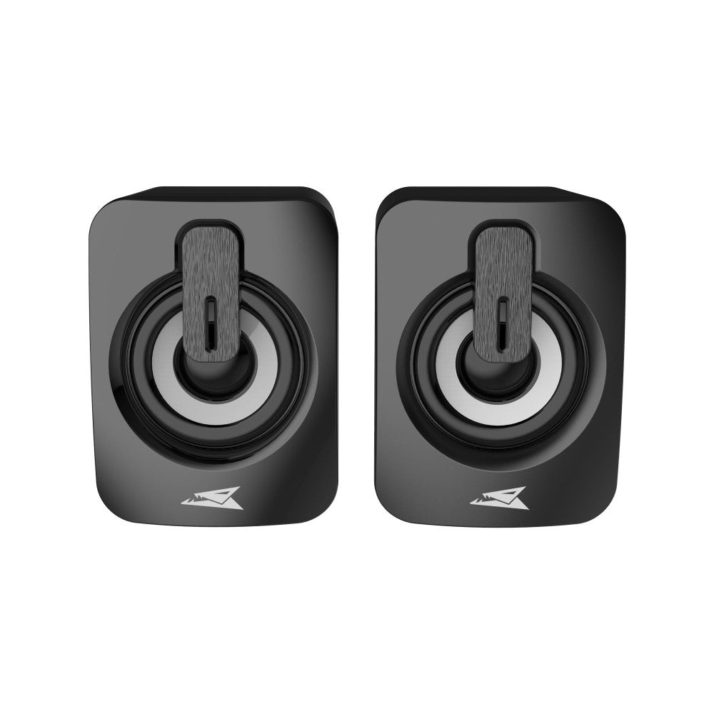 ICSB-SEASHELLBK USB Desktop Speakers – 2×3W Stereo, LED & 3.5mm AUX