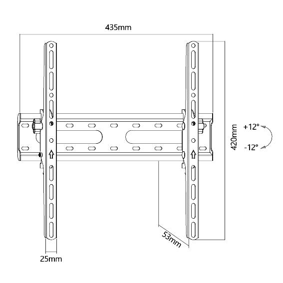 GBC Fixed TV Wall Mount — Side View