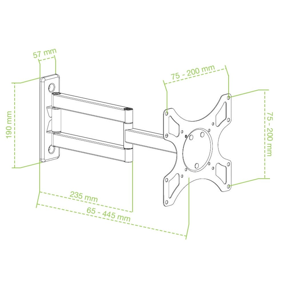 Techly ICA-LCD 2903WH Tilting TV Wall Mount 19-37" White - view 4