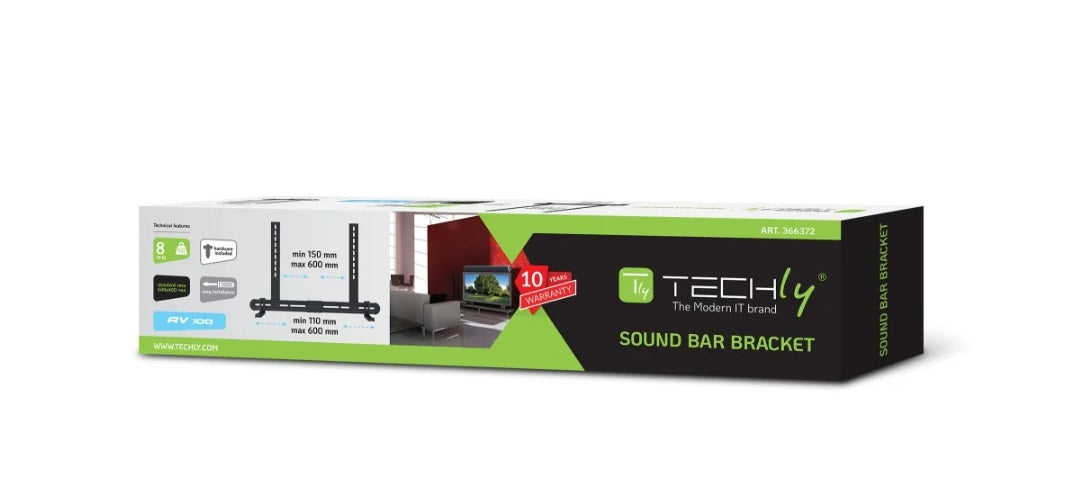 Techly ICA-SP-SB06 Universal Soundbar Mount – VESA 600x400, 8kg, 3 Options