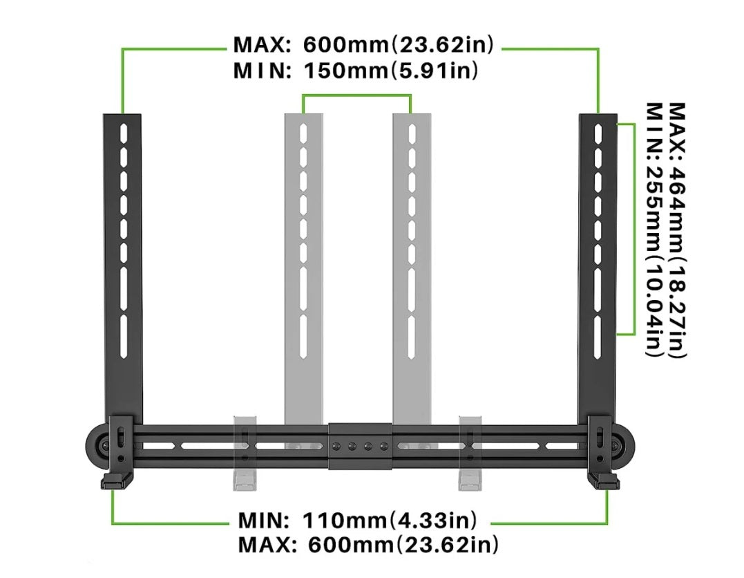 Techly ICA-SP-SB06 Universal Soundbar Mount – VESA 600x400, 8kg, 3 Options