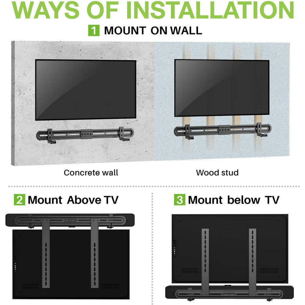Techly ICA-SP-SB06 Universal Soundbar Mount – VESA 600x400, 8kg, 3 Options