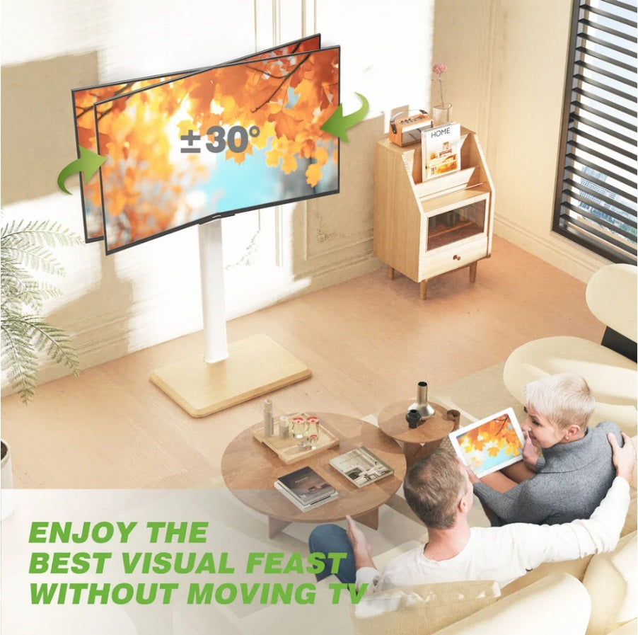 Techly ICA-TR404 – TV Floor Stand 24"–55", VESA 400×400, 30kg, 30° Swivel, Wheels