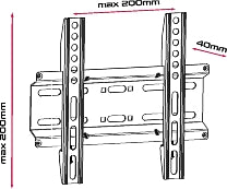 Unitronic Fixed TV Wall Mount – 23-55", VESA 200×200, 35kg