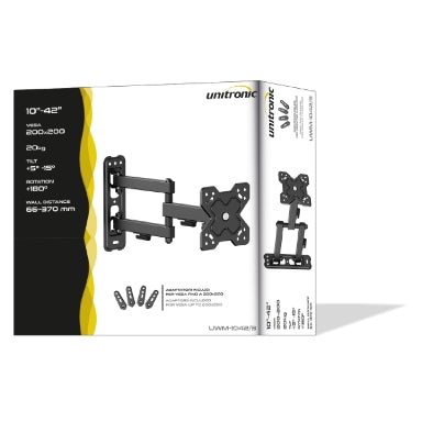 Unitronic JL41863P/UNI UWM-1042/3 TV Wall Mount – 10"–42", VESA 200×200, 20kg, Black