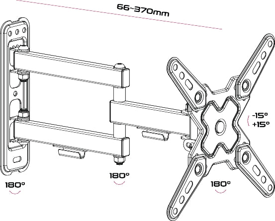 Unitronic JL41863P/UNI UWM-1042/3 TV Wall Mount – 10"–42", VESA 200×200, 20kg, Black
