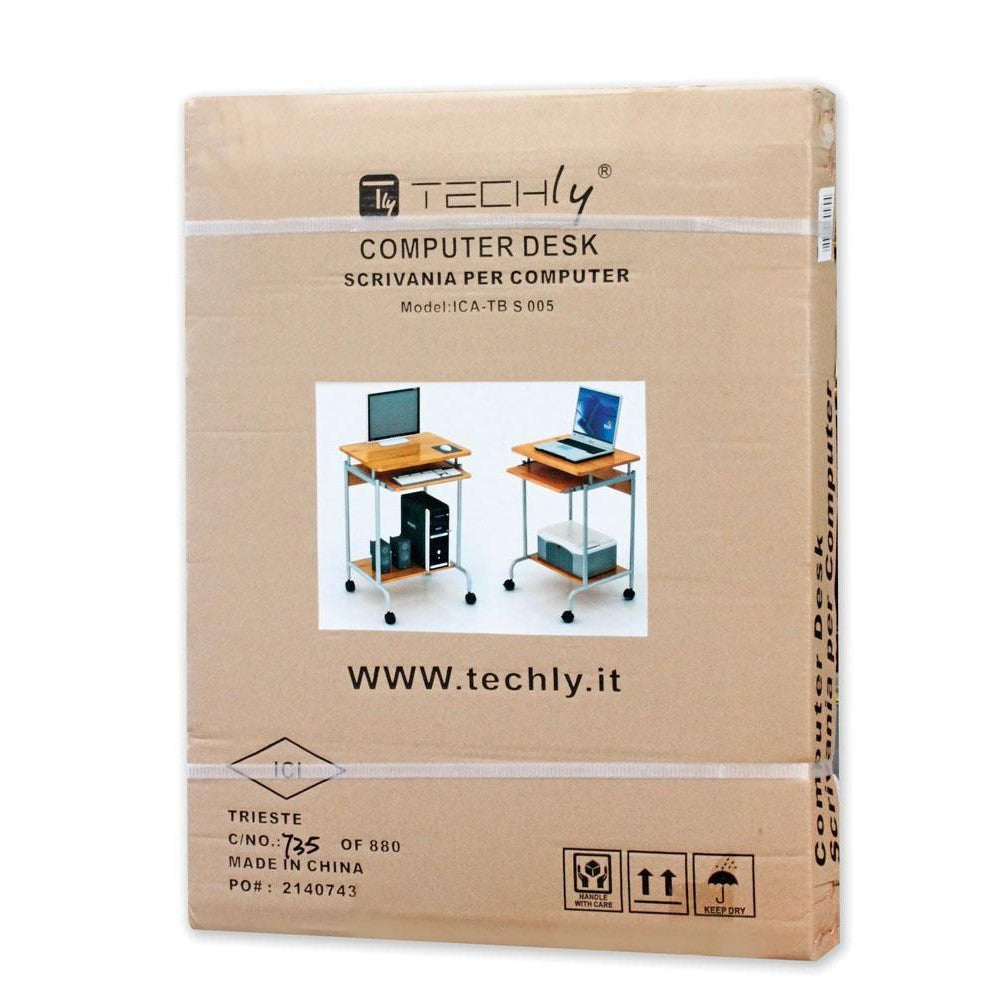 Techly ICA-TB S005 Mobile Computer Desk with Sliding Keyboard Shelf – view 2