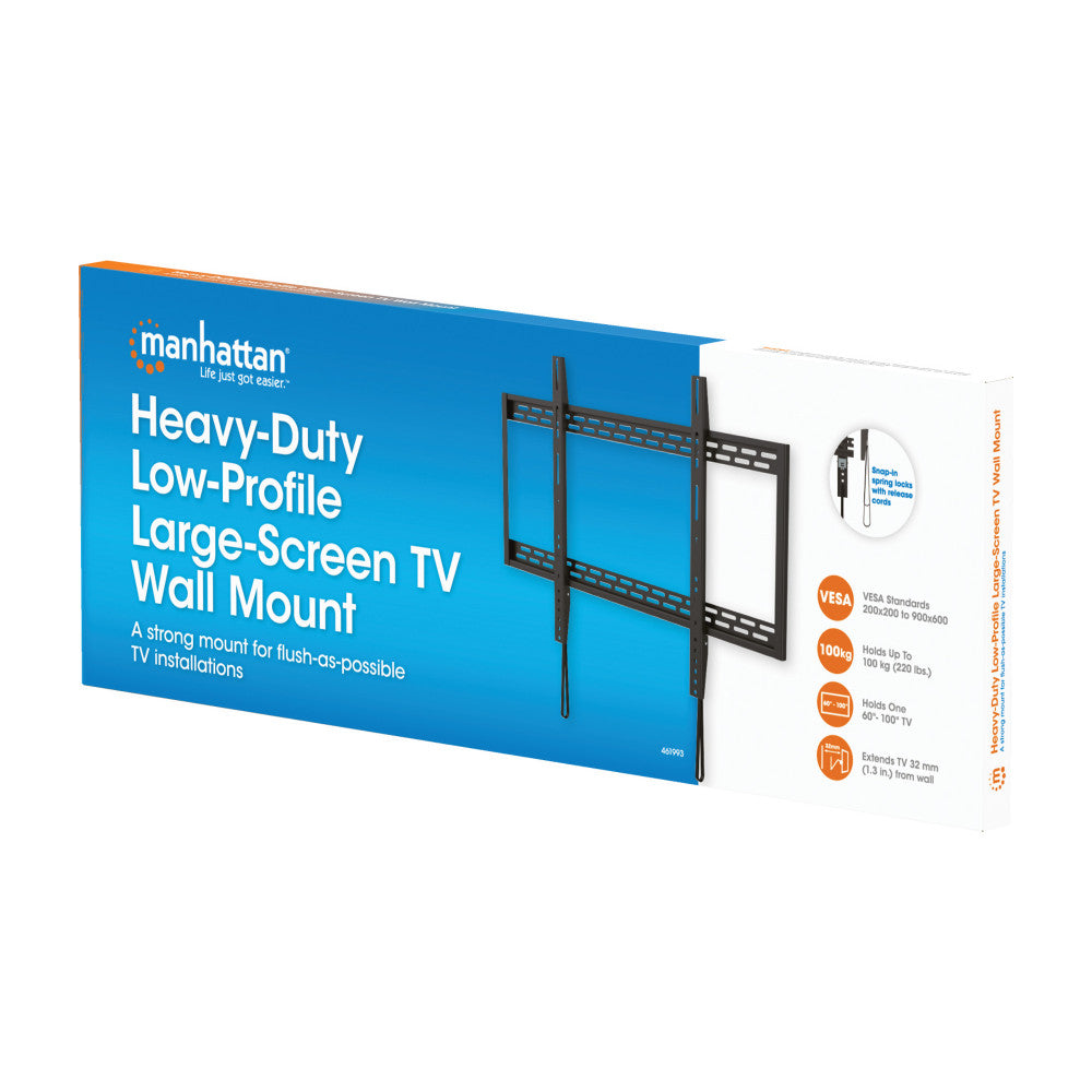 Manhattan ICA-PLB 993MH Slim Fixed TV Wall Mount 60"–100" – 100kg – view 2
