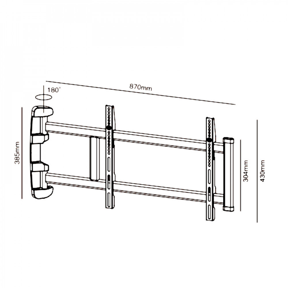 Techly ICA-PLB 042 Universal Περιστρεφόμενη Βάση Τοίχου TV 26"–60" – 180° Swivel, 35 kg, VESA 400×400