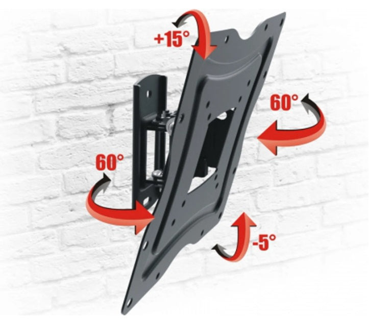 Opticum AX Flexi Slim swivel tilt slim TV wall mount 13-42 inch black — TV & Monitor Mounts