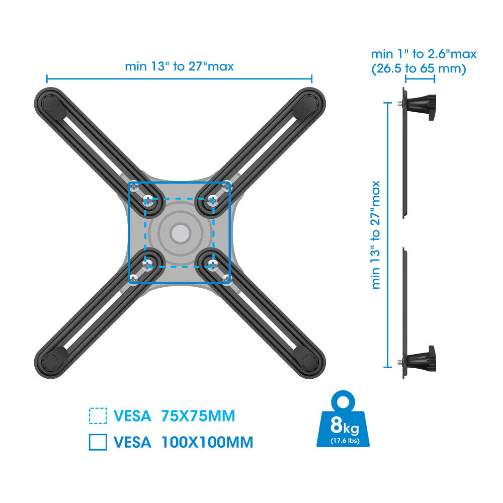 Manhattan ICA-LCD VESA-M100MH Non-VESA Mount Adapter 13-27" — Manhattan