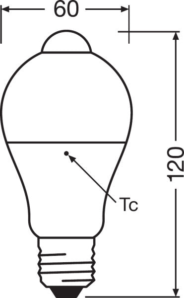 OSRAM SCLA60 REM 9W 2700K E27 LED Bulb – Motion Sensor, Daylight Inhibit & Frosted – view 2
