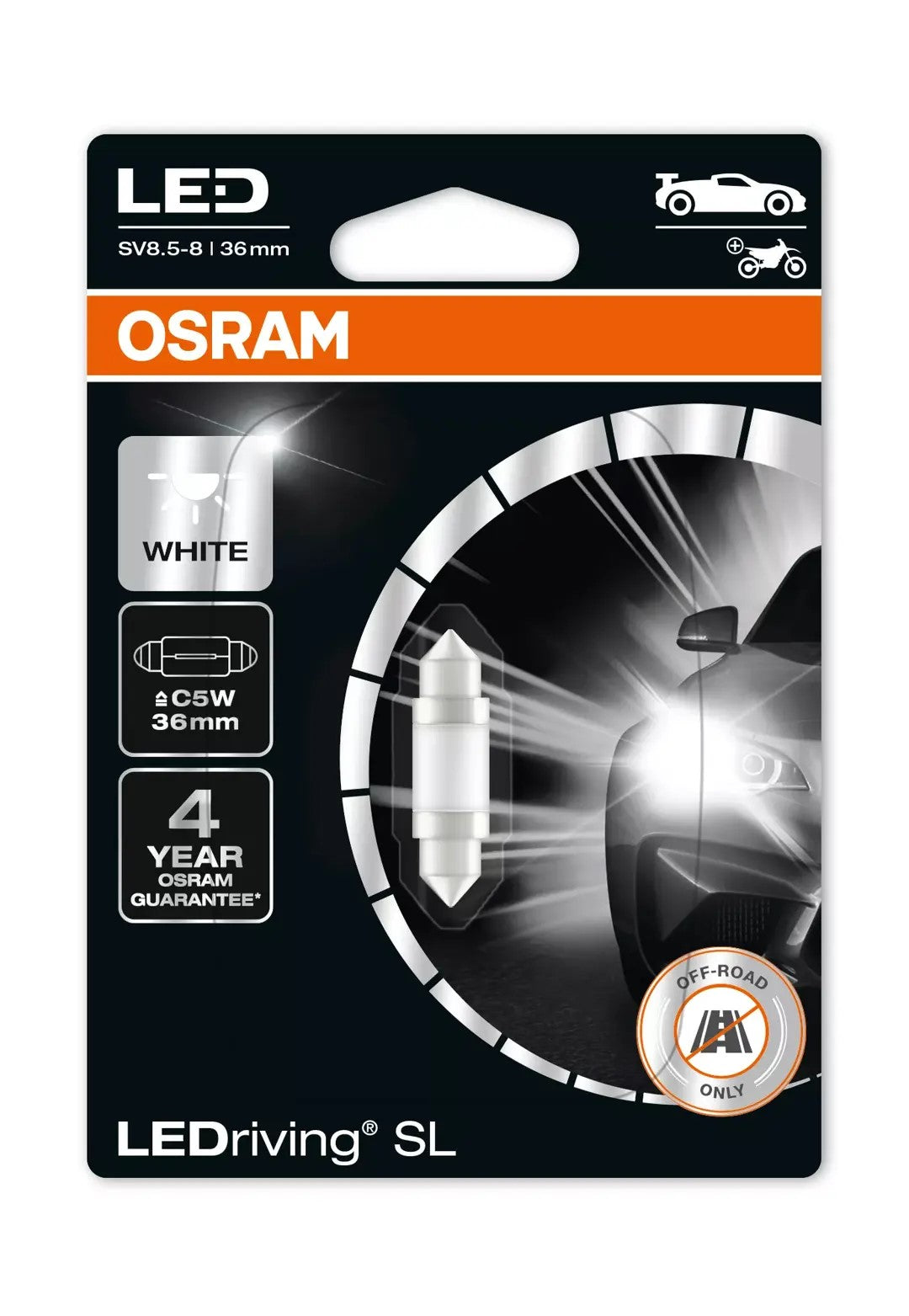 OSRAM 6413DWP-1BL LEDriving SL C5W – 6000K, 41mm, 12V, Off-Road Only