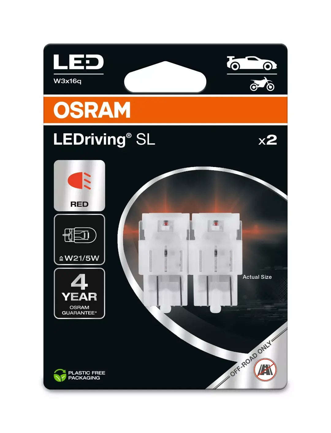 LEDVANCE OSRAM W21/5W LED Auto Indicator Bulb W21/5W — Box / Packaging