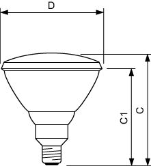 Philips PAR38 Infrared Heating Lamp – 175W, E27, 230V, Red, 5000h